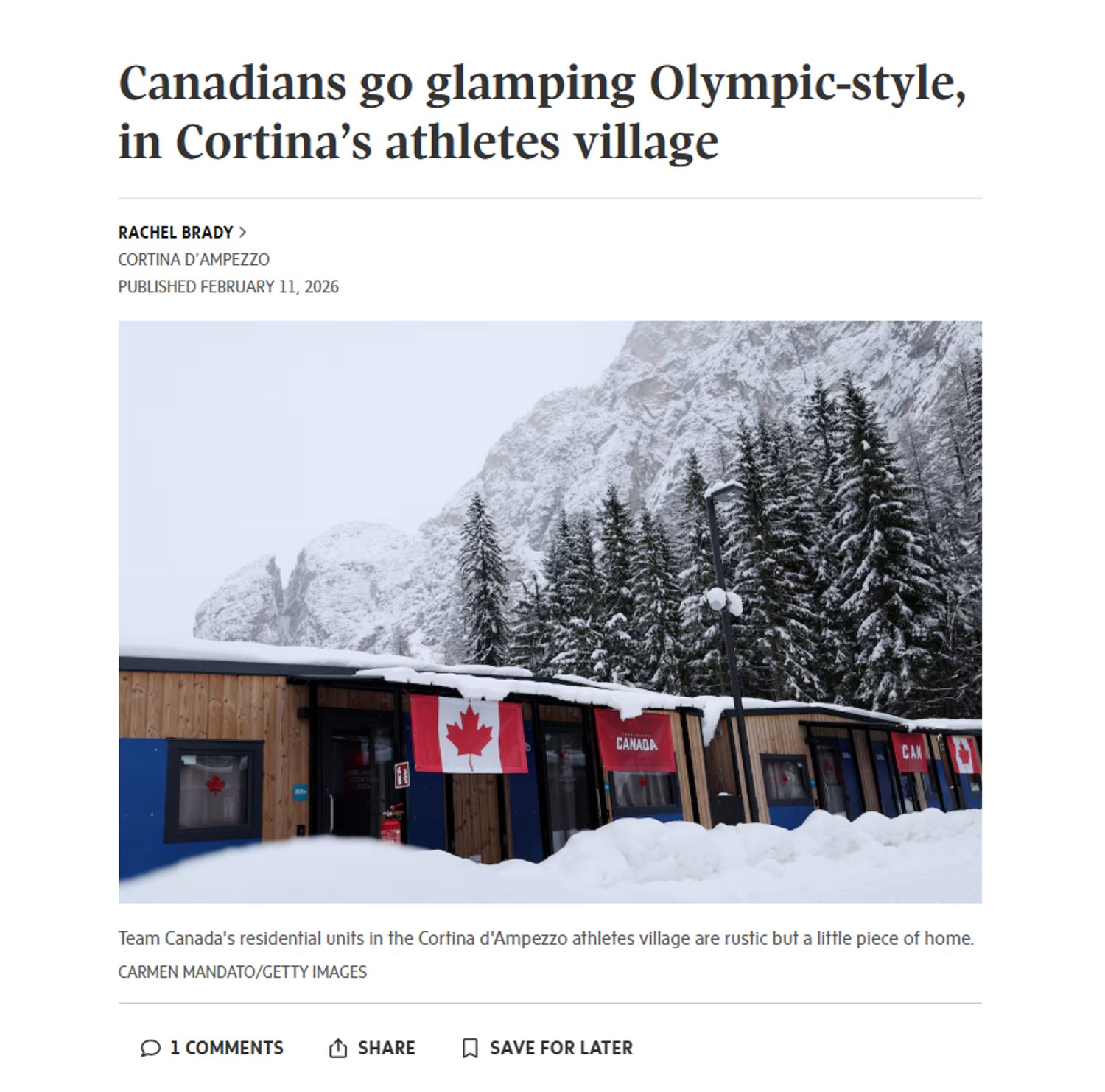 Glamping na Olympiádě Glamping na Olympiádě