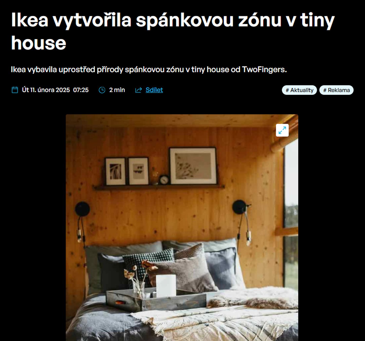 Ikea vytvořila spánkovou zónu v tiny house