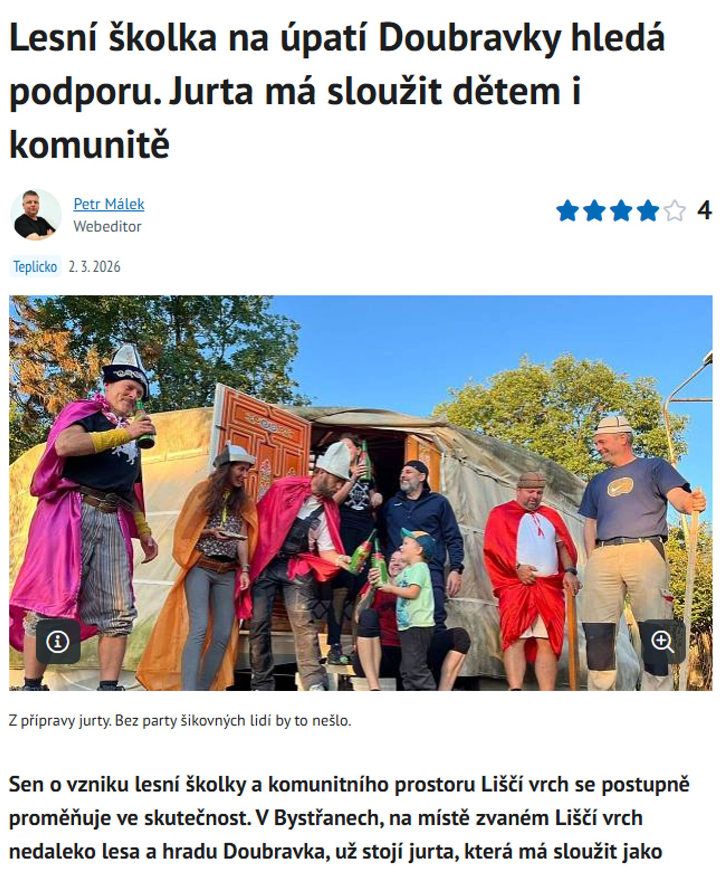 Lesní školka na úpatí Doubravky